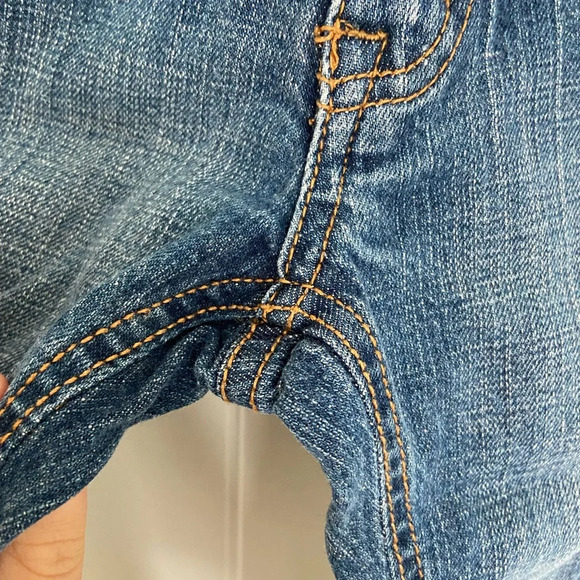 EUC | Children’s Place baby girl’s elastic snap button flare stretch jeans 12mo - Picture 2 of 8